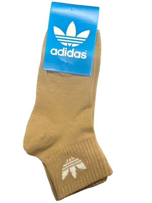 Producto - MEDIAS SOQUETE ALTO BEIGE LOGO BLANCO CLASICO 33 AL 42 PACK 12 UNI.