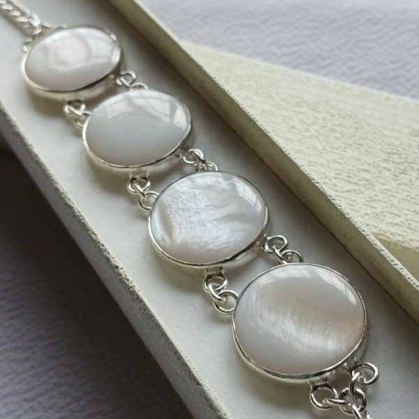 Producto - Pulsera Plata 925 Nácar largo 20,5cm - 5