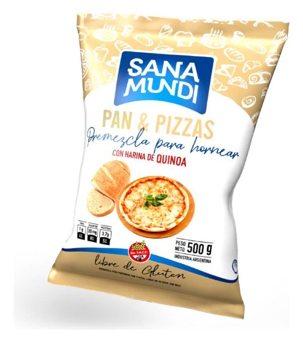 Producto - Premezcla Pan y Pizza con Harina de Quinoa por 500gr - Sana Mundi-