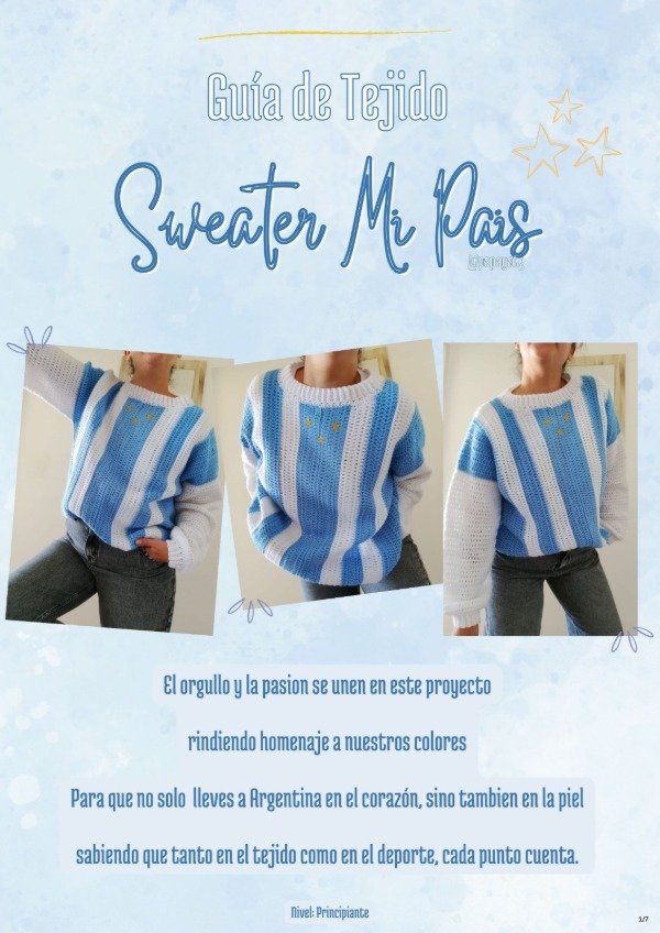 Producto - Guía de Tejido-Sweater Mi Pais