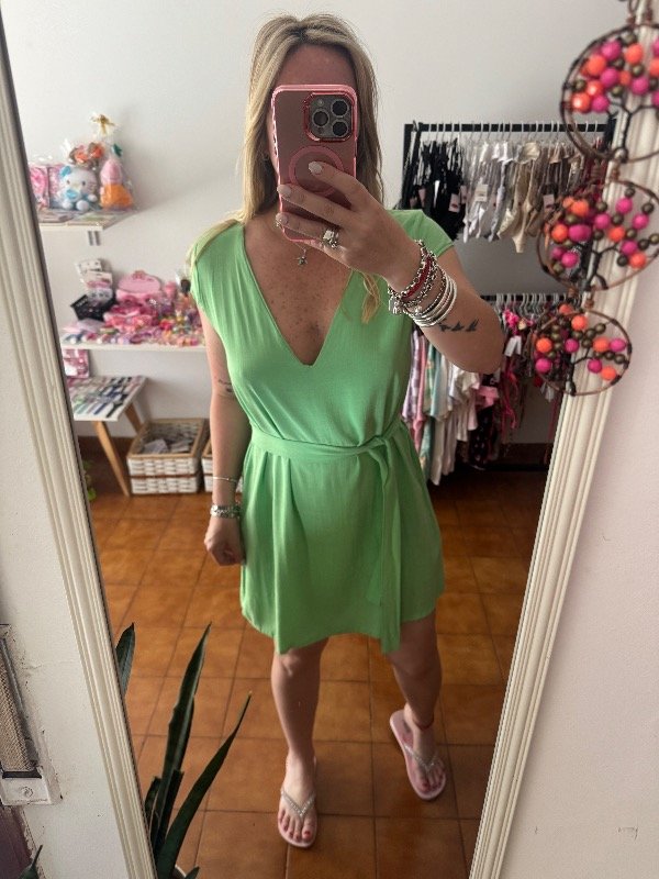 Producto - Vestido verde lino