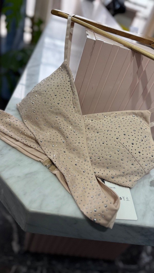 Producto - Top cruzado Shine Beige - 1