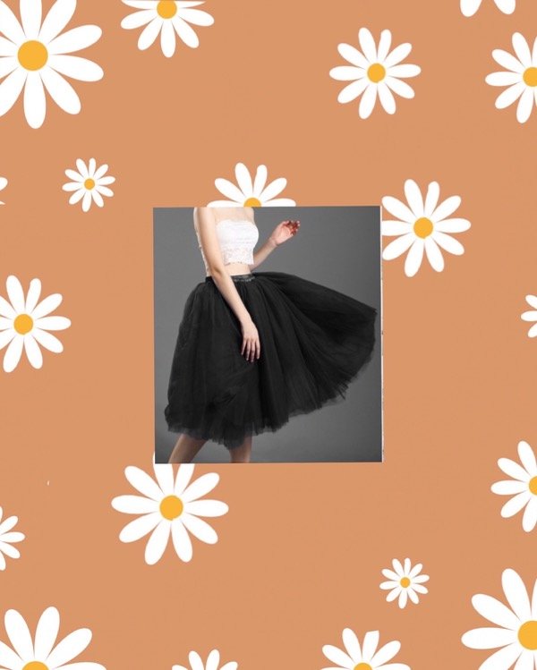 Producto - Pollera de tul c/forro de seda Negro 2XL