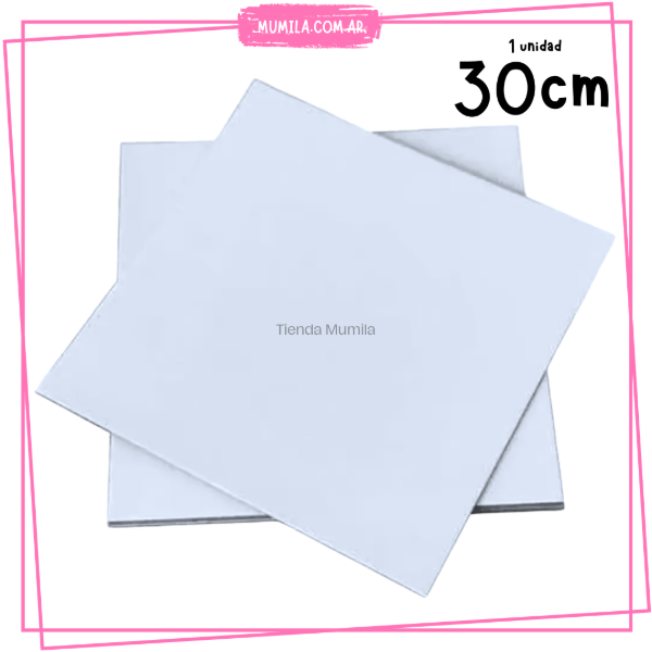 Producto - Base Torta Cuadrada 30cm Base Fibroplus 3mm