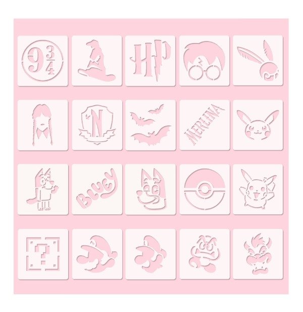 Producto - Stencil para Tatuajes 6x6 Cm 20 diseños M5 -ei