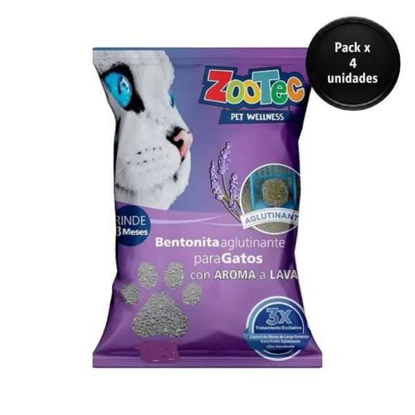 Producto - ZOOTEC Piedra Aglomerante Lavanda - PACK X 4 UNIDADES x 4 Kg c/u