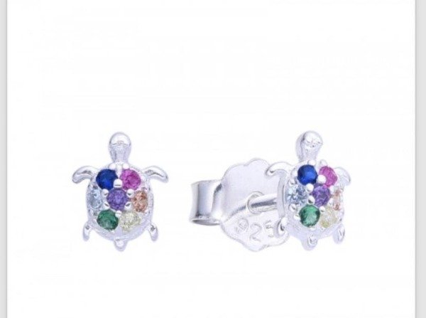 Producto - Aros Tortuguita strass color Plata 925