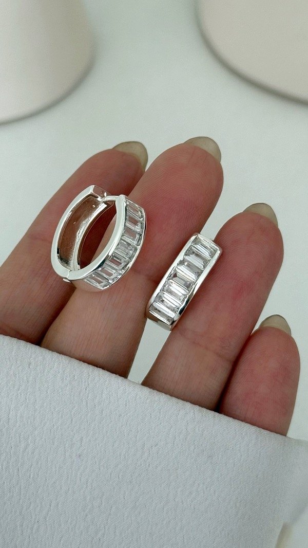 Producto - Argollas 2cm cubic rect ACERO BLANCO