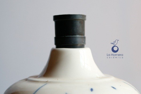 Producto - Florero o Base de Lámpara de Autor - Diseño Botánico Azul - 2
