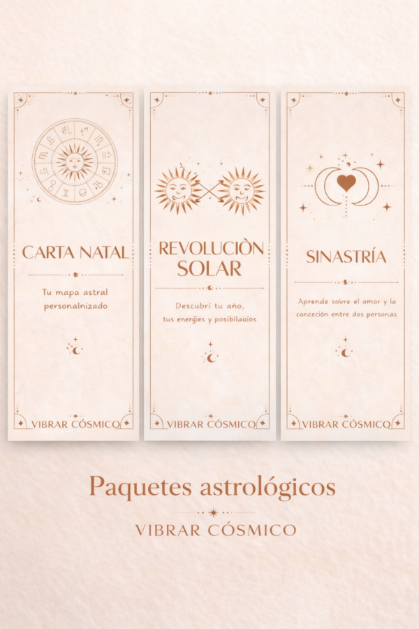 Producto - Pack Astrológico Completo : Tu esencia, tu año y tus vínculos