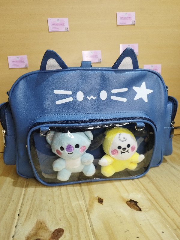Producto - Ita bag gatito celeste ( con transparencia )