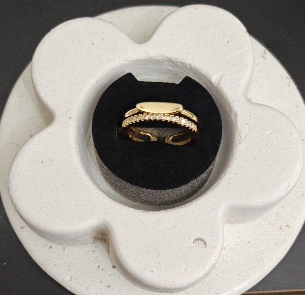 Producto - Anillo Regulable Doble Tira una Lisa otra Micro Pave