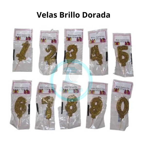 Producto - Velas con Brillo Doradas x1