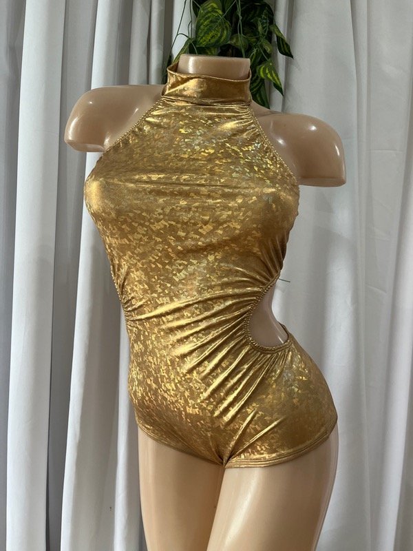 Producto - Enteriza al cuello holograma dorado