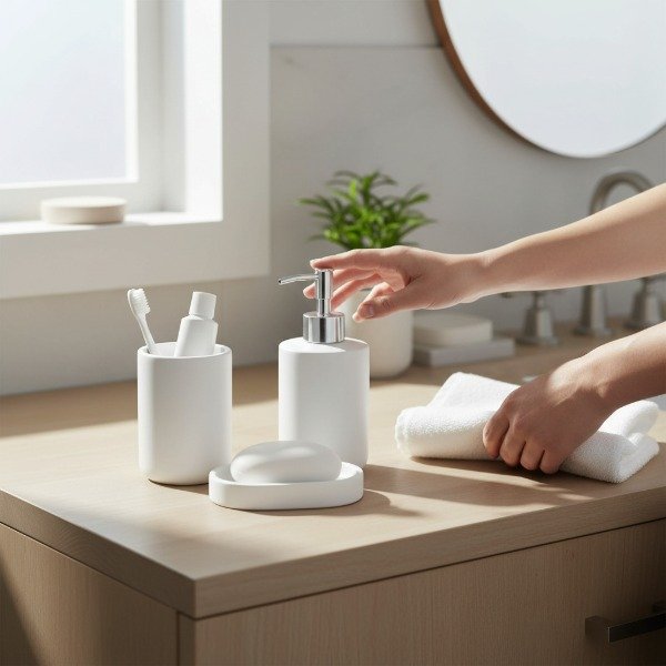 Producto - SET DE BAÑO TRIO DINAMICO POLIPROPILENO RESISTENTE