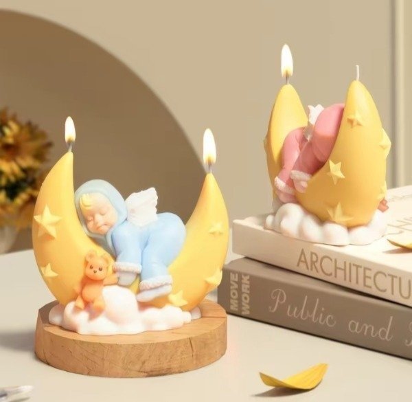 Producto - Molde silicona bebe dormido sobre la luna - 4