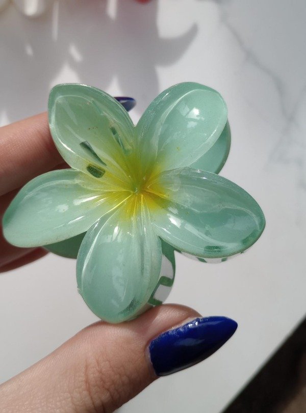 Producto - Broche de Flor - Verde Agua