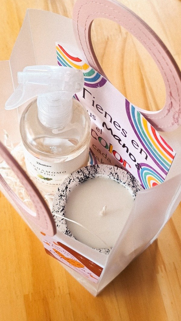 Producto - Set Cristal Grande: Aromatizante + Vela Cuenco Burbuja + Tarjeta Dedicatoria - 0