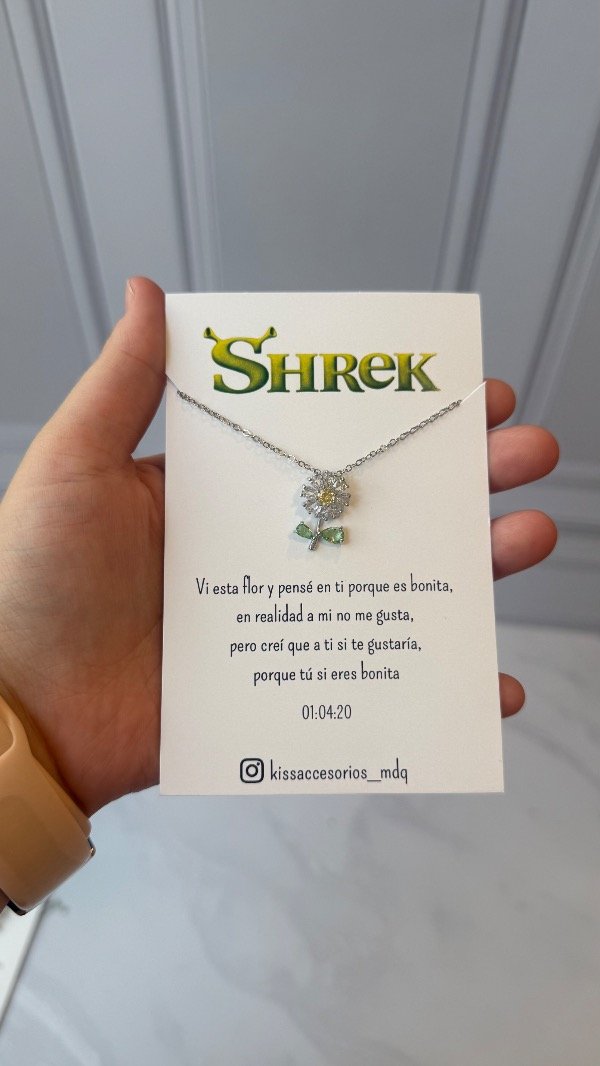 Producto - Collar Shrek con cubics - Plateado - 1 U