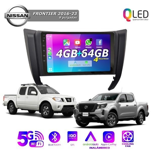Producto - MULTIMEDIA NISSAN FRONTIER 2016/25 - 4G 64M - 9" CON CAR PLAY Y ANDROID AUTO
