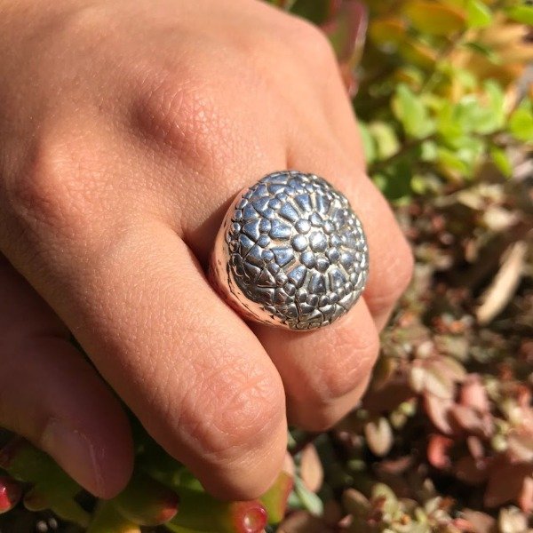 Producto - Anillo Sello Flor Plata Inflada