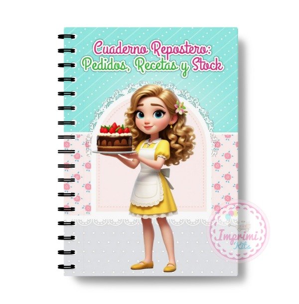 Producto - Kit Imprimible Cuaderno Repostero: Pedidos, Recetas y Stock Pastelería