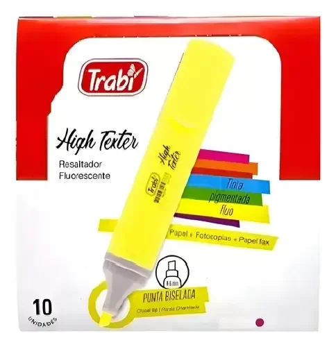 Producto - RESALTADOR TRABI HIGH TEXTER FLUO CAJA X 10 U