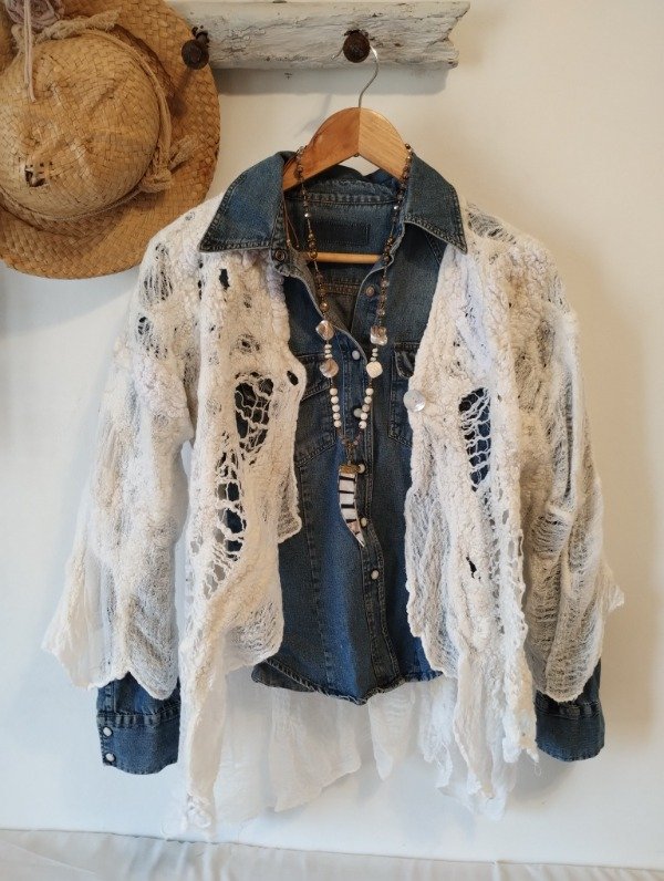 Producto - Saco liviano OFF WHITE Calado - 3