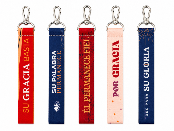 Producto - Llavero cinta bifaz con mosqueton de metal PROMO X3 UNIDADES (20 x 3 cm)