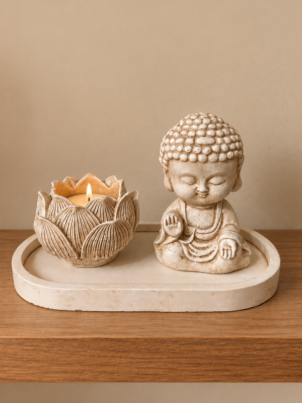 Producto - Bandeja Zen Portavela - Budita Protector 17x8cm