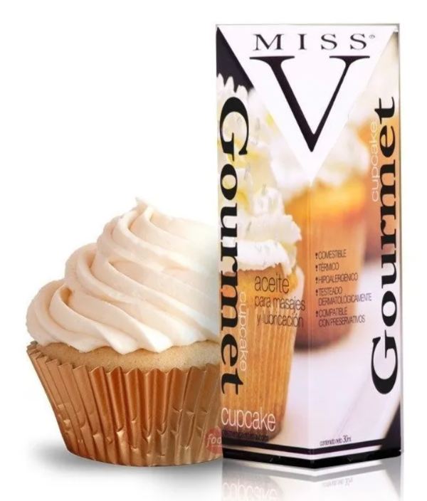 Producto - Aceite lubricante íntimo,sabor cupcake, Miss v Gourmet