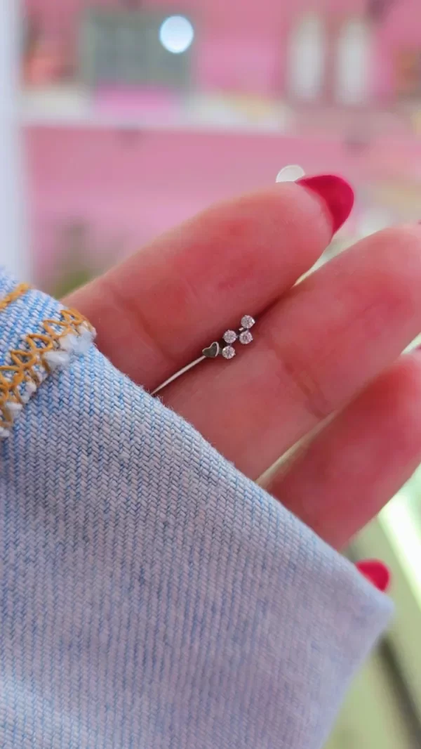 Producto - Piercing corazon y cuatro cubic TI - 1