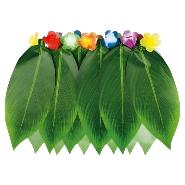 Producto - Pollera Hawaiana Hojas Verde Y Flores x1