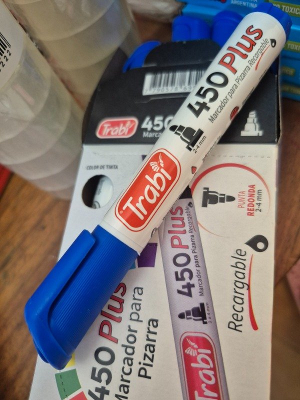 Producto - Marcador Trabi p/pizarra 450 recargable AZUL