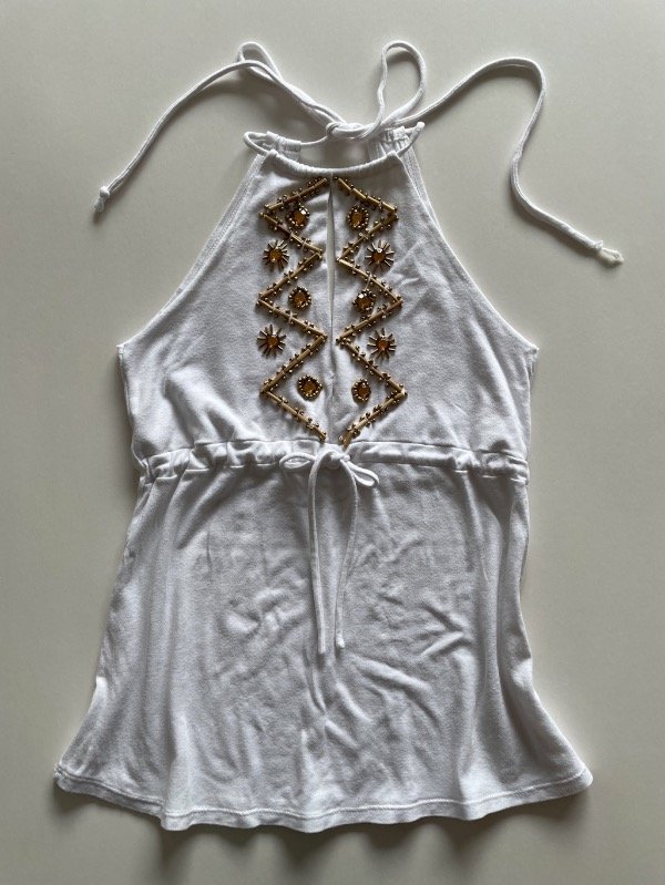 Producto - top blanco mostacillas - 0