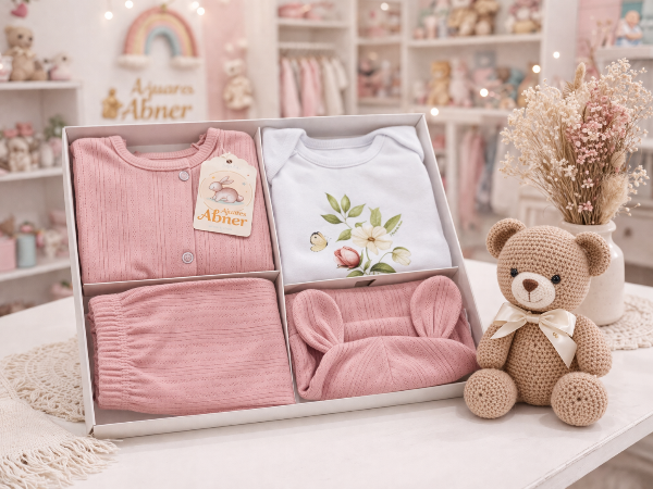 Producto - SET NACIMIENTO 4 PIEZAS ROSA VIEJO