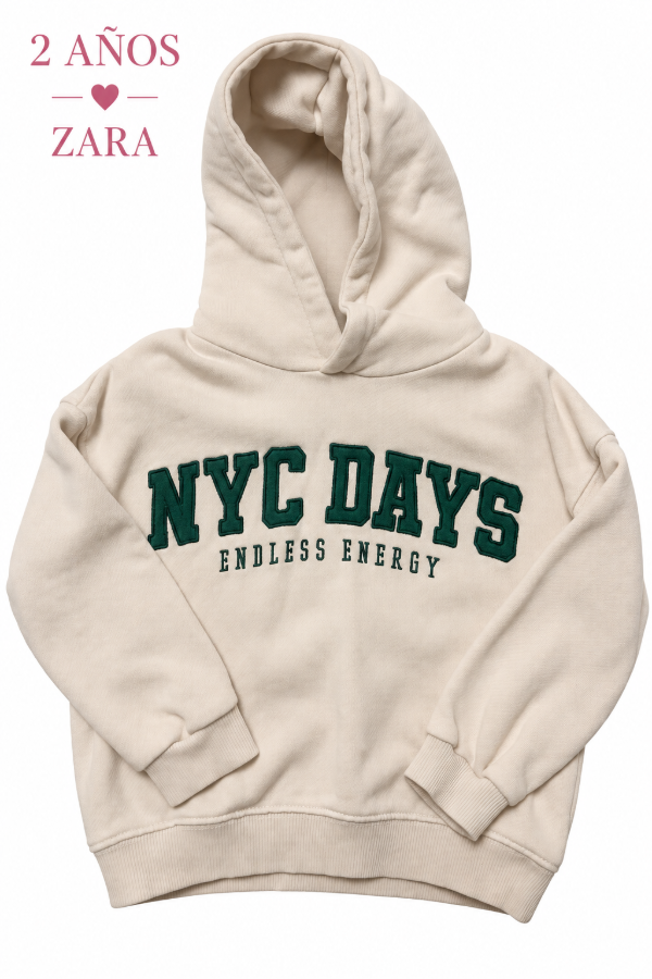 Producto - Buzo beige con capucha NYC Days Zara - 0