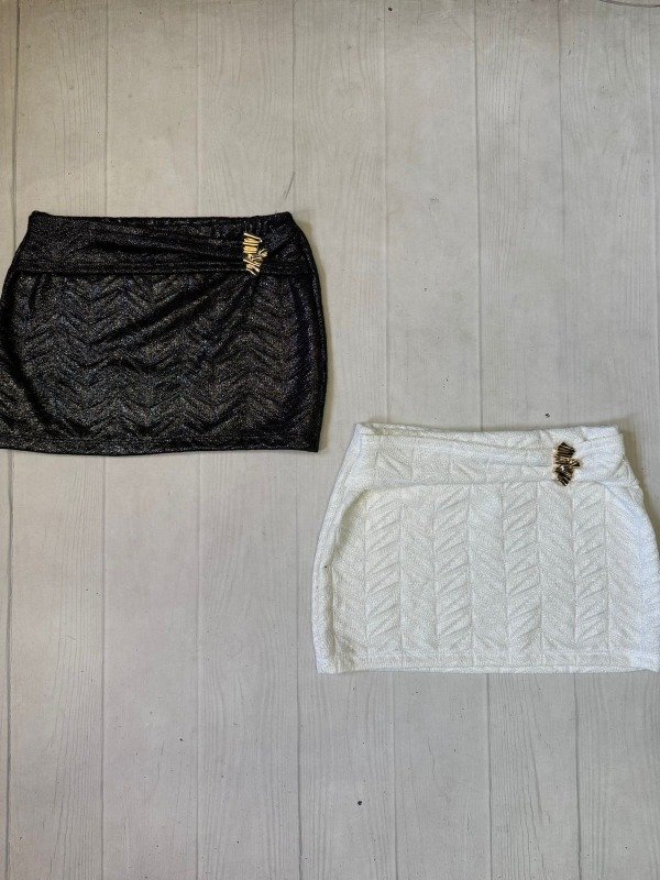 Producto - [4971] Pollera tubo c/cinto golden tejido lurex