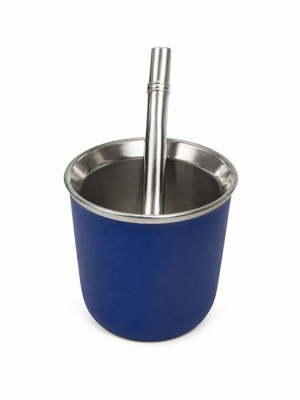 Producto - MATE ACERO COLOR AZUL + BOMBILLA
