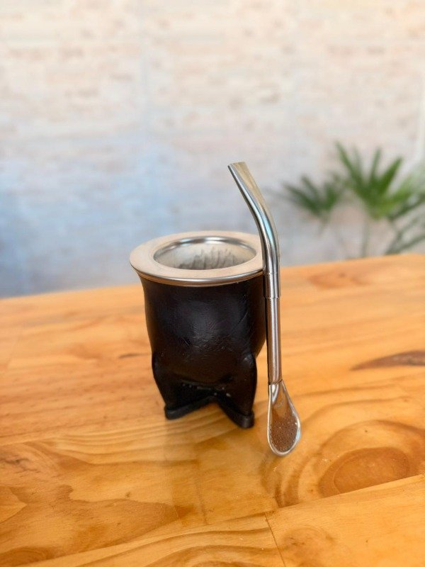 Producto - MATE CAMIONERO CUERO/CALABAZA + BOMBILLA