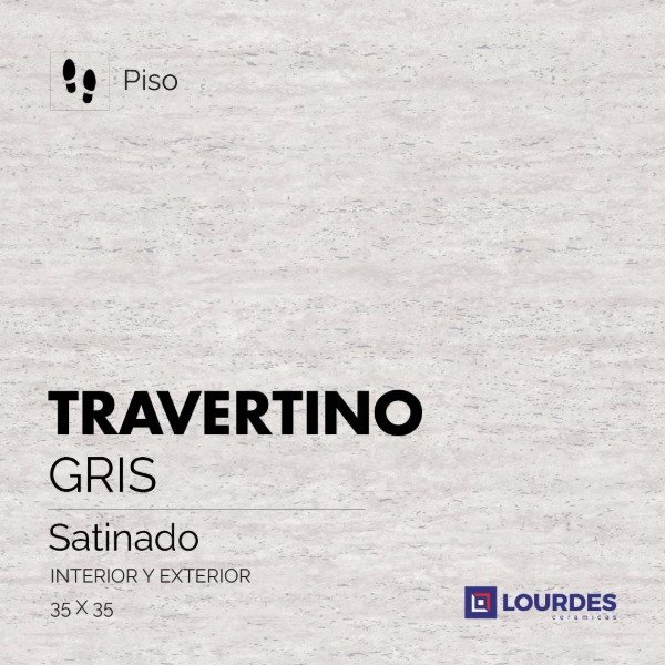 Producto - Travertino Plus Gris 35 x 35 Lourdes - 0