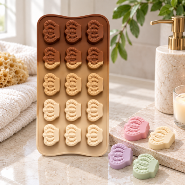 Producto - MOLDE DE SILICONA 15 CORONAS PARA BOMBONES CHOCOLATE HIELO 20X10CM - 2