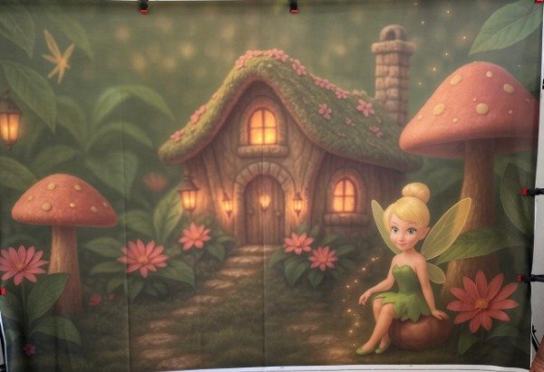 Producto - FONDO TINKERBELL CAMPANITA 2.20X1.50 CON FALLA IMPERCEOTIBLE TEM93