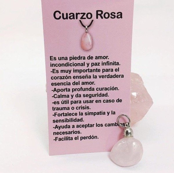 Producto - Dije Cuarzo Rosa 2 a 3cm - 0
