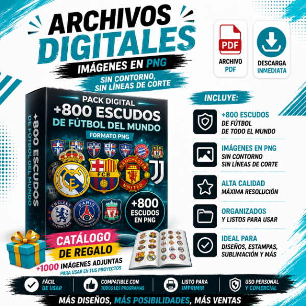 Producto - PACK ESCUDOS DE FUTBOL EN PNG