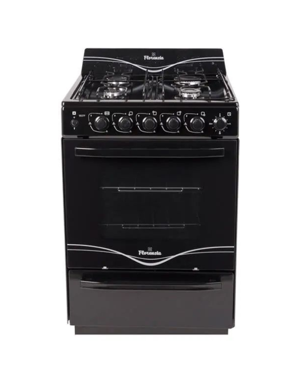 Producto - COCINA SINGER FLOR 5537F NEGRA CON ENCENDIDO, LUZ Y TIMER