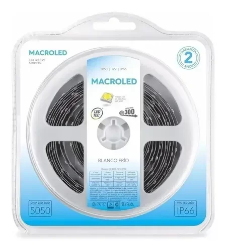Producto - Tira LED Macroled B300-FW12 5050 blanca fría 12V IP66