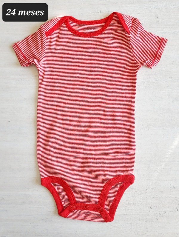 Producto - Body manga corta carters talle 24 meses rayado rojo