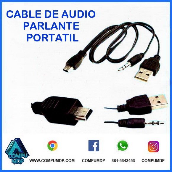 Producto - CABLE MINIUSB + PLUG 3,5MM PARA PARLANTES PORTATILES