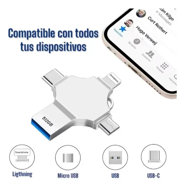 Producto - Pendrive 4 en 1 64GB Multifuncional